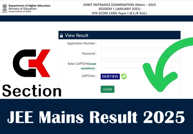 JEE Mains Result 2025 NTA Session 1 Scorecard